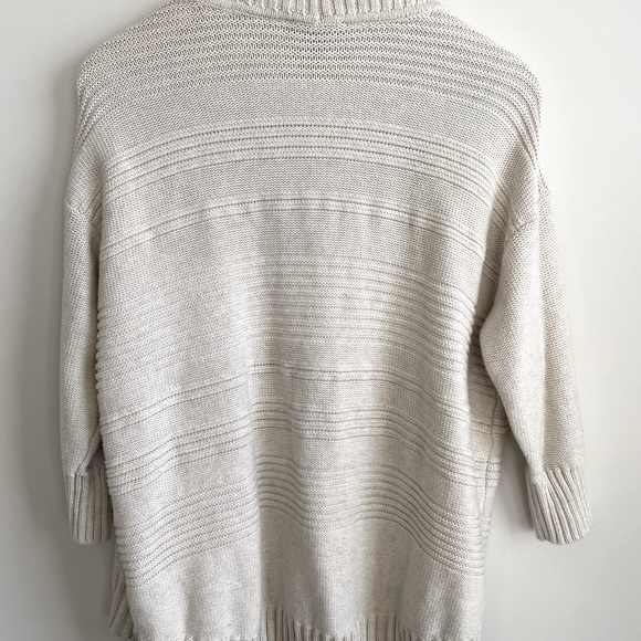 H BY HALSTON Cream Chunky Ribbed Knit Cardigan S - Picture 7 of 9